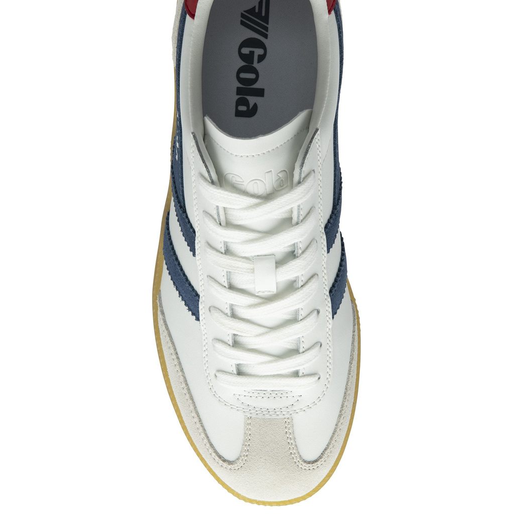 Gola Classics Viper Leather Sneakers Blancos Rojos Oscuro Mexico | INZ-531264