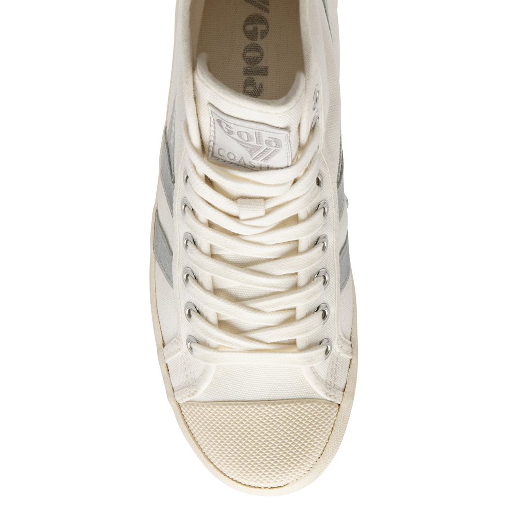 Gola Vegan Classics Coaster Flame High Sneakers Blancos Plateados Mexico | ILT-287054