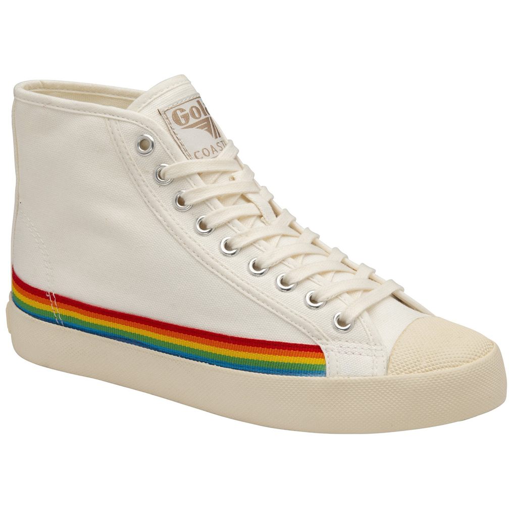Gola Vegan Classics Coaster High Rainbow Drop Shoes Blancos Mexico | YBD-479862