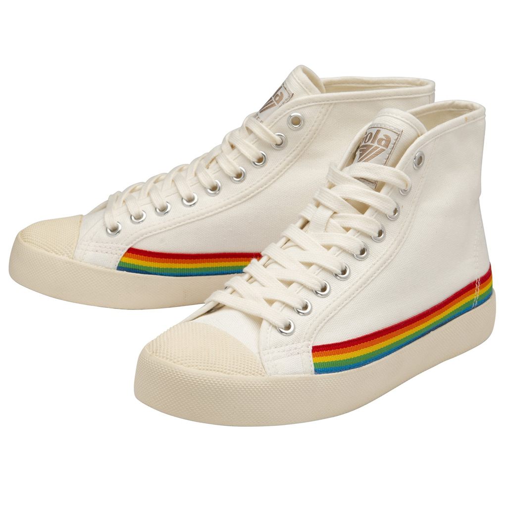 Gola Vegan Classics Coaster High Rainbow Drop Shoes Blancos Mexico | YBD-479862