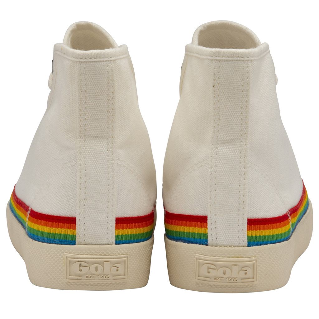 Gola Vegan Classics Coaster High Rainbow Drop Shoes Blancos Mexico | YBD-479862