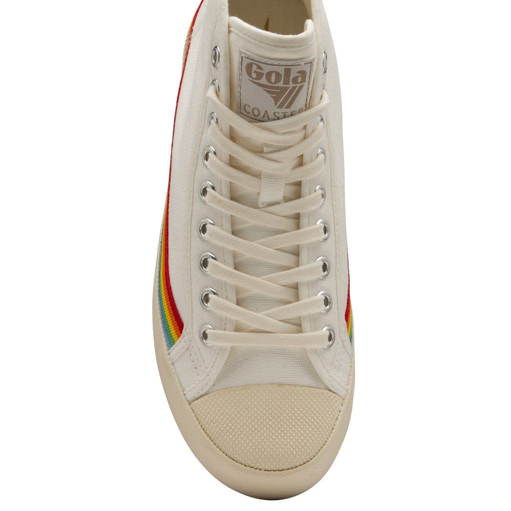Gola Vegan Classics Coaster High Rainbow Drop Shoes Blancos Mexico | YBD-479862