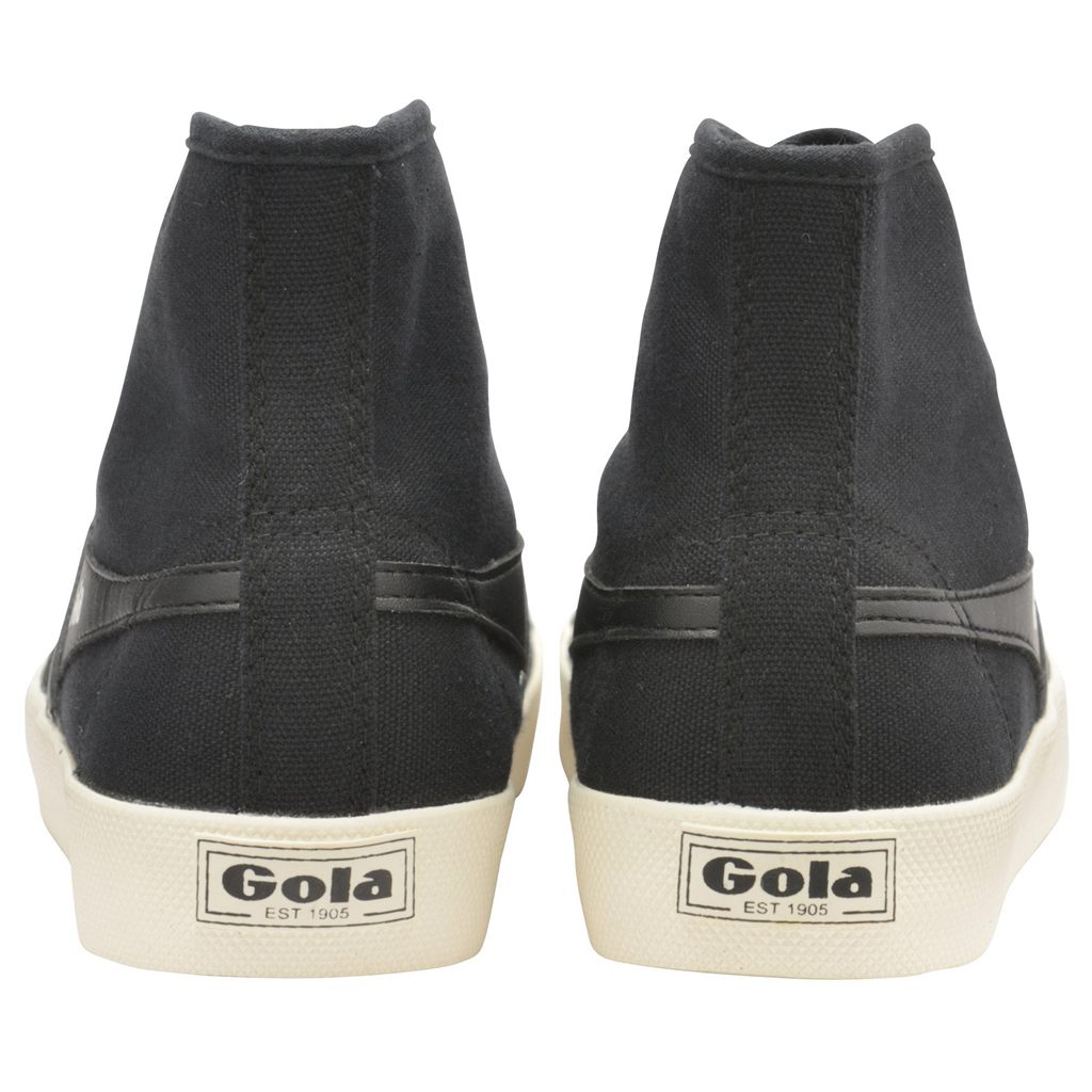 Gola Vegan Classics Coaster High Sneakers Negros Blancos Mexico | KCO-657283