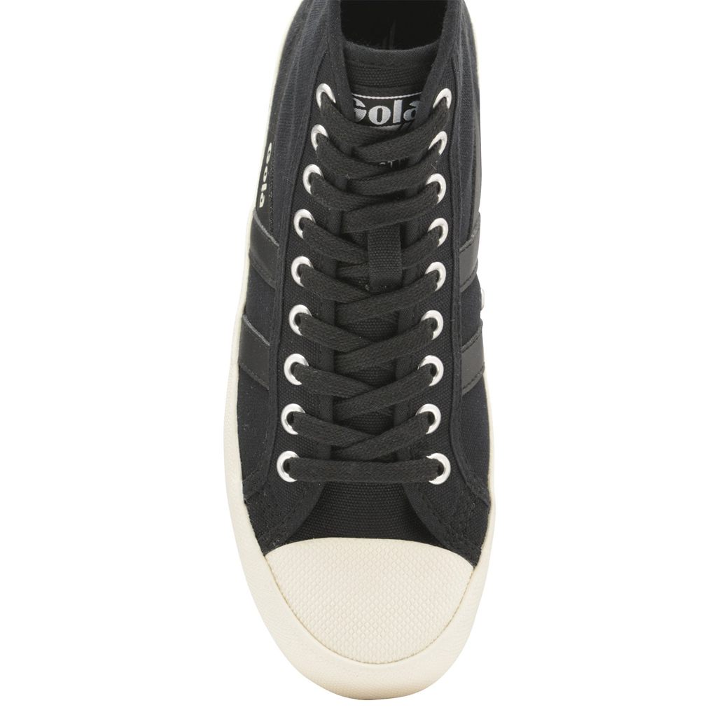 Gola Vegan Classics Coaster High Sneakers Negros Blancos Mexico | KCO-657283