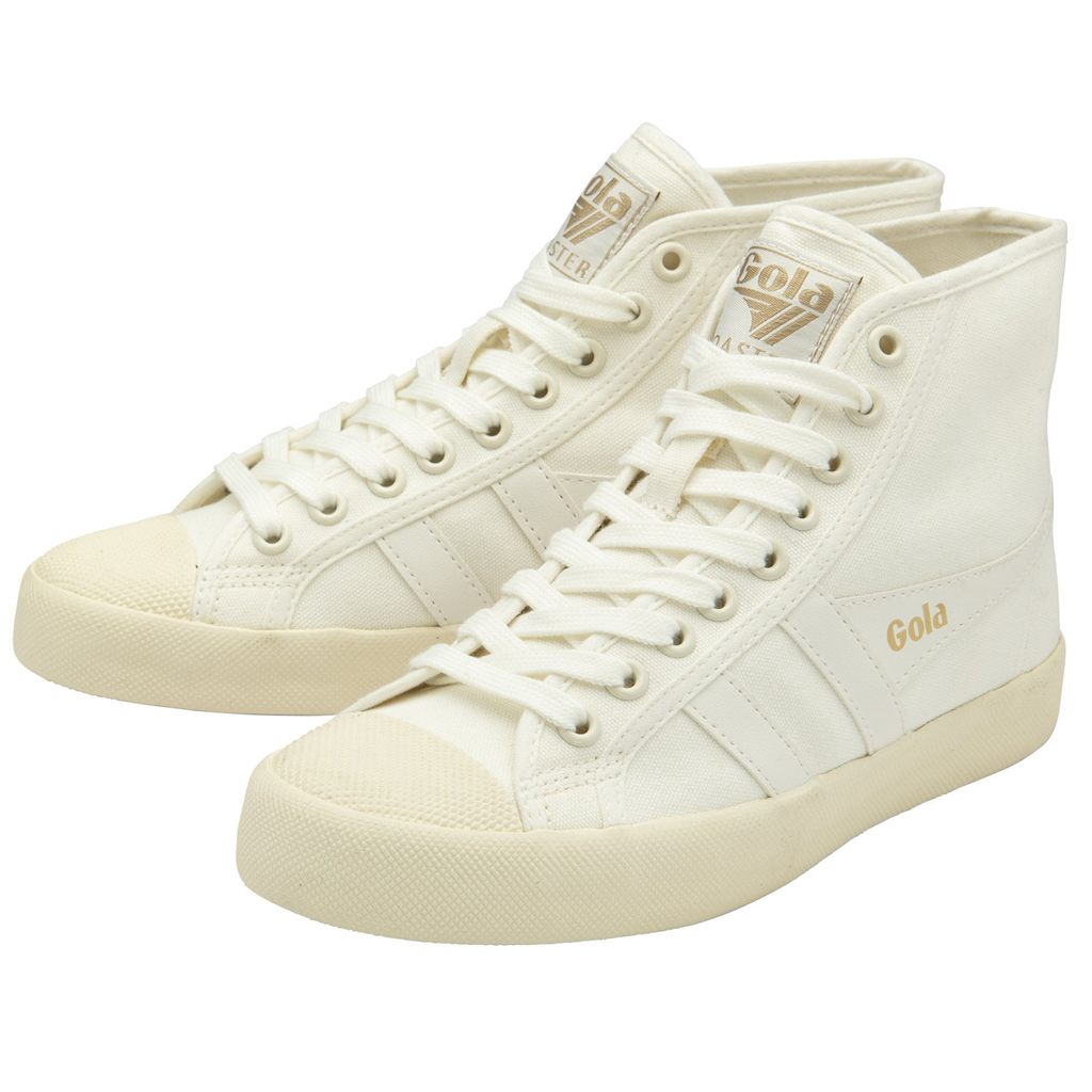 Gola Vegan Classics Coaster High Sneakers Blancos Dorados Mexico | PCI-937582