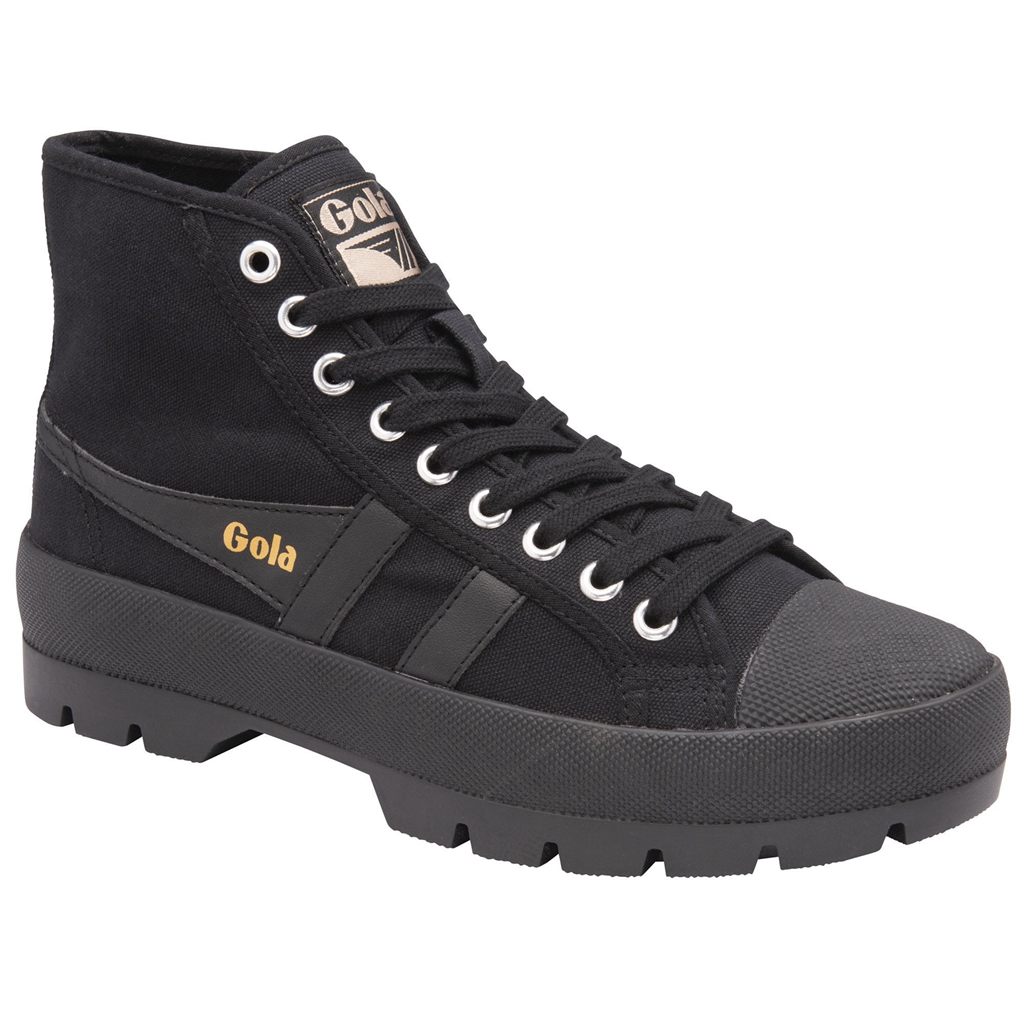 Gola Vegan Classics Coaster Peak High Sneakers Negros Negros Negros Mexico | VZY-736918