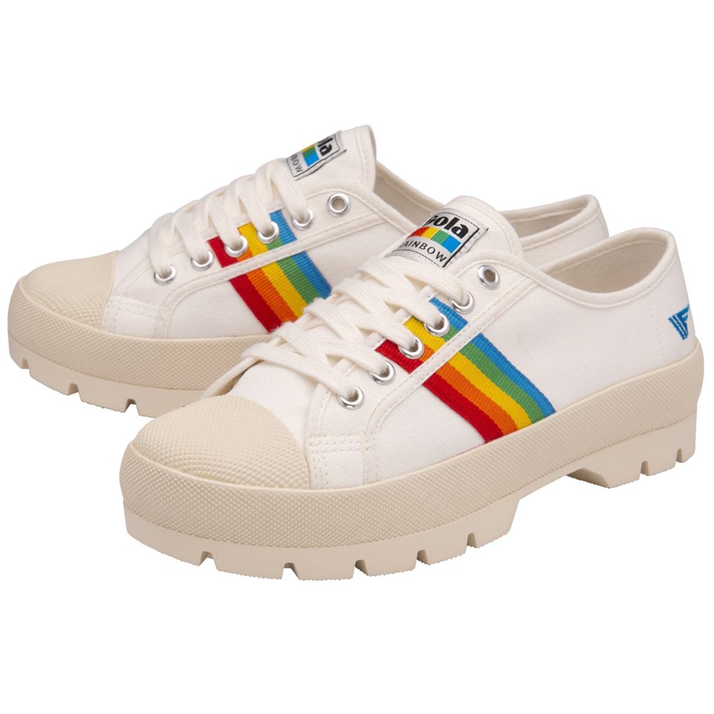 Gola Vegan Classics Coaster Peak Rainbow Shoes Blancos Mexico | FKX-615892