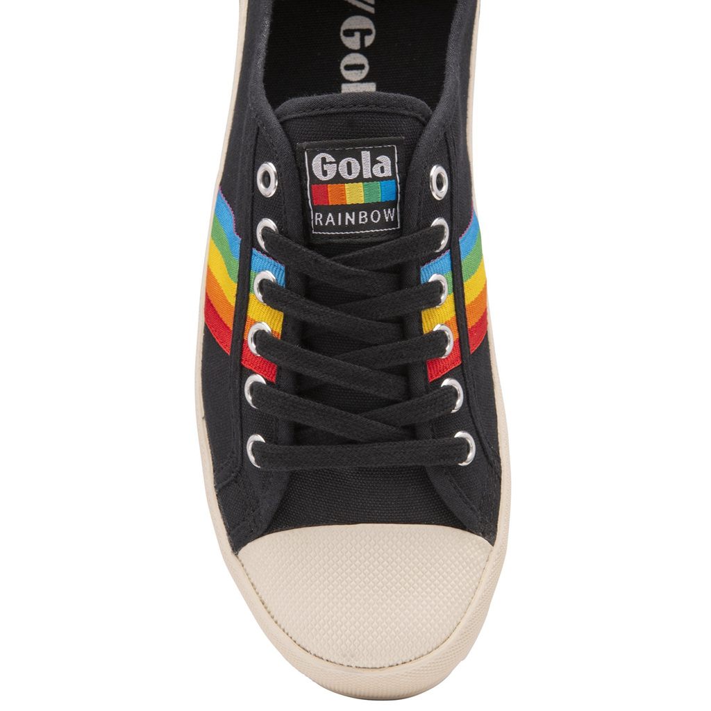 Gola Vegan Classics Coaster Peak Rainbow Shoes Negros Mexico | YKG-027316