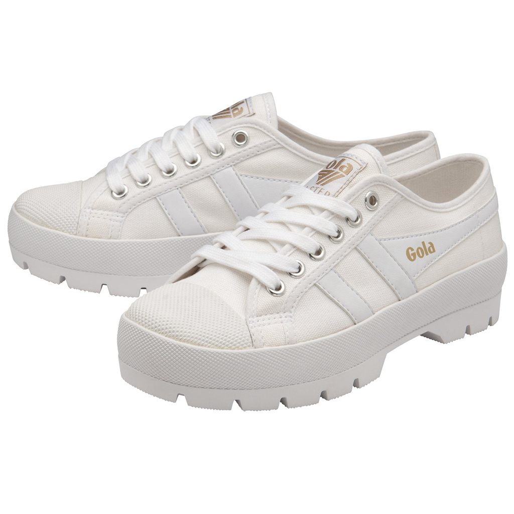 Gola Vegan Classics Coaster Peak Sneakers Blancos Blancos Mexico | RUX-745802