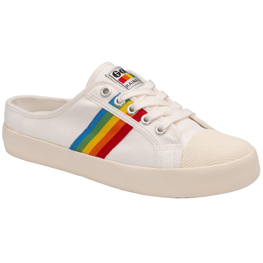 Gola Vegan Classics Coaster Rainbow Mule Plimsolls Shoes Blancos Mexico | BDE-857246
