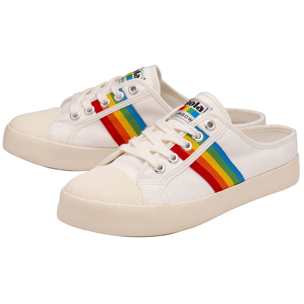 Gola Vegan Classics Coaster Rainbow Mule Plimsolls Shoes Blancos Mexico | BDE-857246