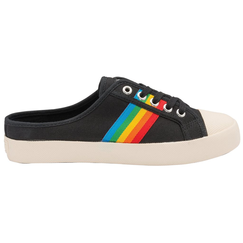 Gola Vegan Classics Coaster Rainbow Mule Plimsolls Shoes Negros Mexico | UEV-825679