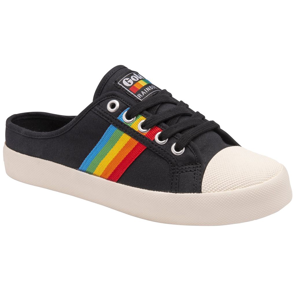 Gola Vegan Classics Coaster Rainbow Mule Plimsolls Shoes Negros Mexico | UEV-825679
