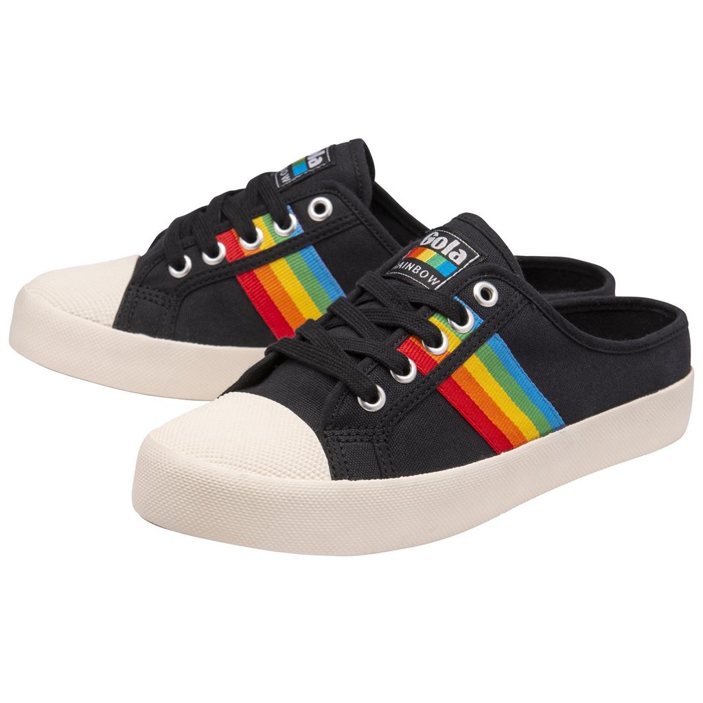 Gola Vegan Classics Coaster Rainbow Mule Plimsolls Shoes Negros Mexico | UEV-825679