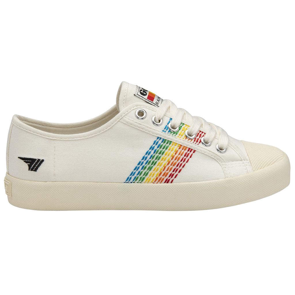 Gola Vegan Classics Coaster Rainbow Stitch Shoes Blancos Mexico | ABU-705983