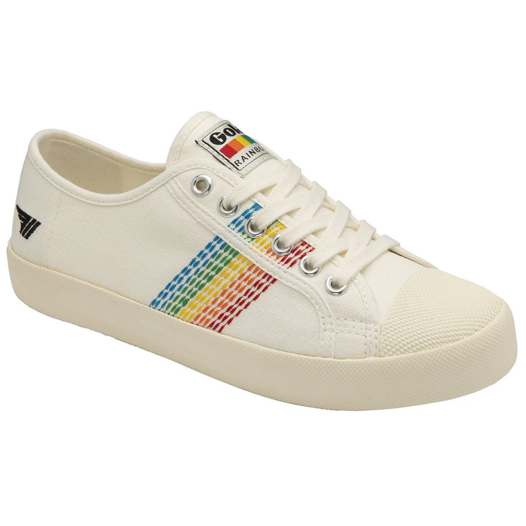 Gola Vegan Classics Coaster Rainbow Stitch Shoes Blancos Mexico | ABU-705983