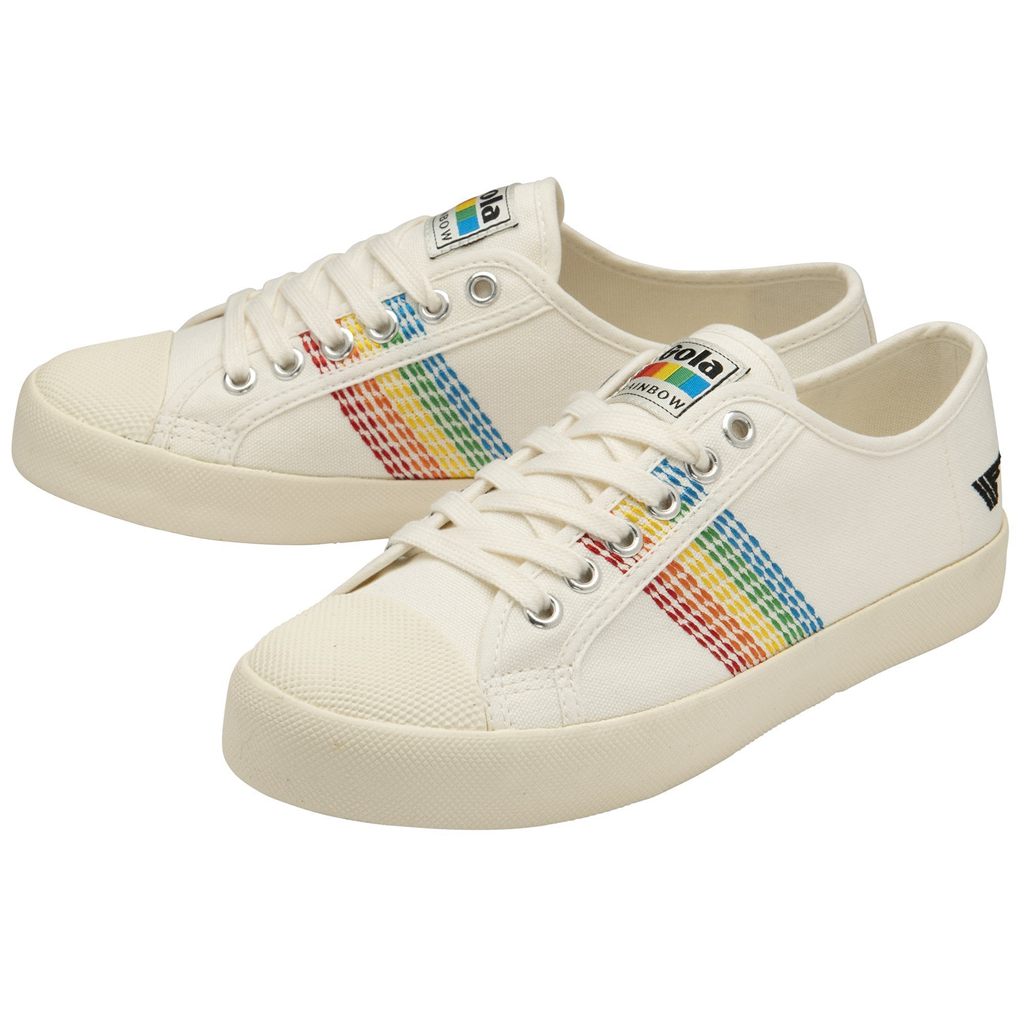 Gola Vegan Classics Coaster Rainbow Stitch Shoes Blancos Mexico | ABU-705983