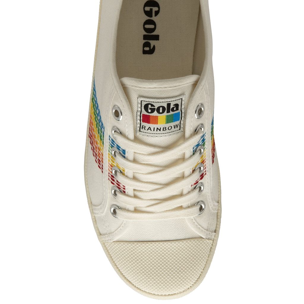 Gola Vegan Classics Coaster Rainbow Stitch Shoes Blancos Mexico | ABU-705983