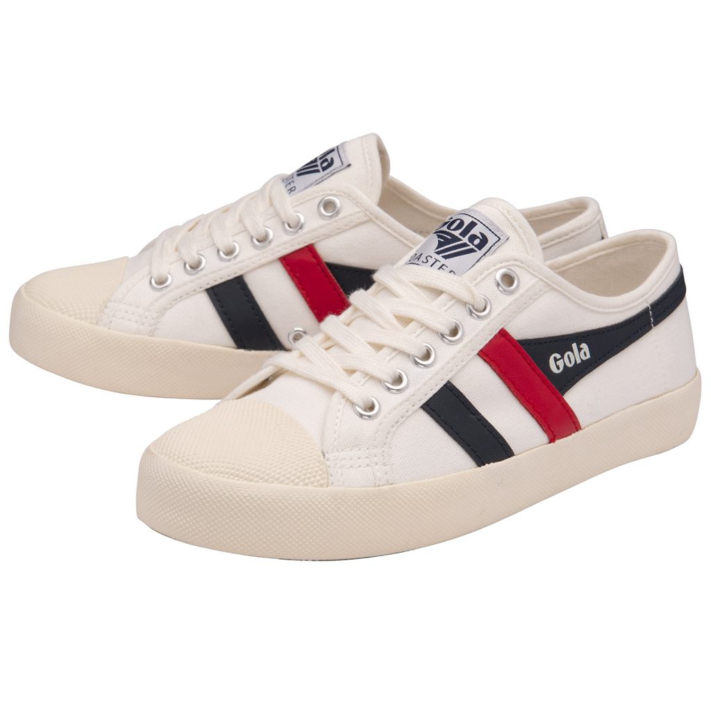Gola Vegan Classics Coaster Shoes Blancos Azul Marino Rojos Mexico | EQZ-215039
