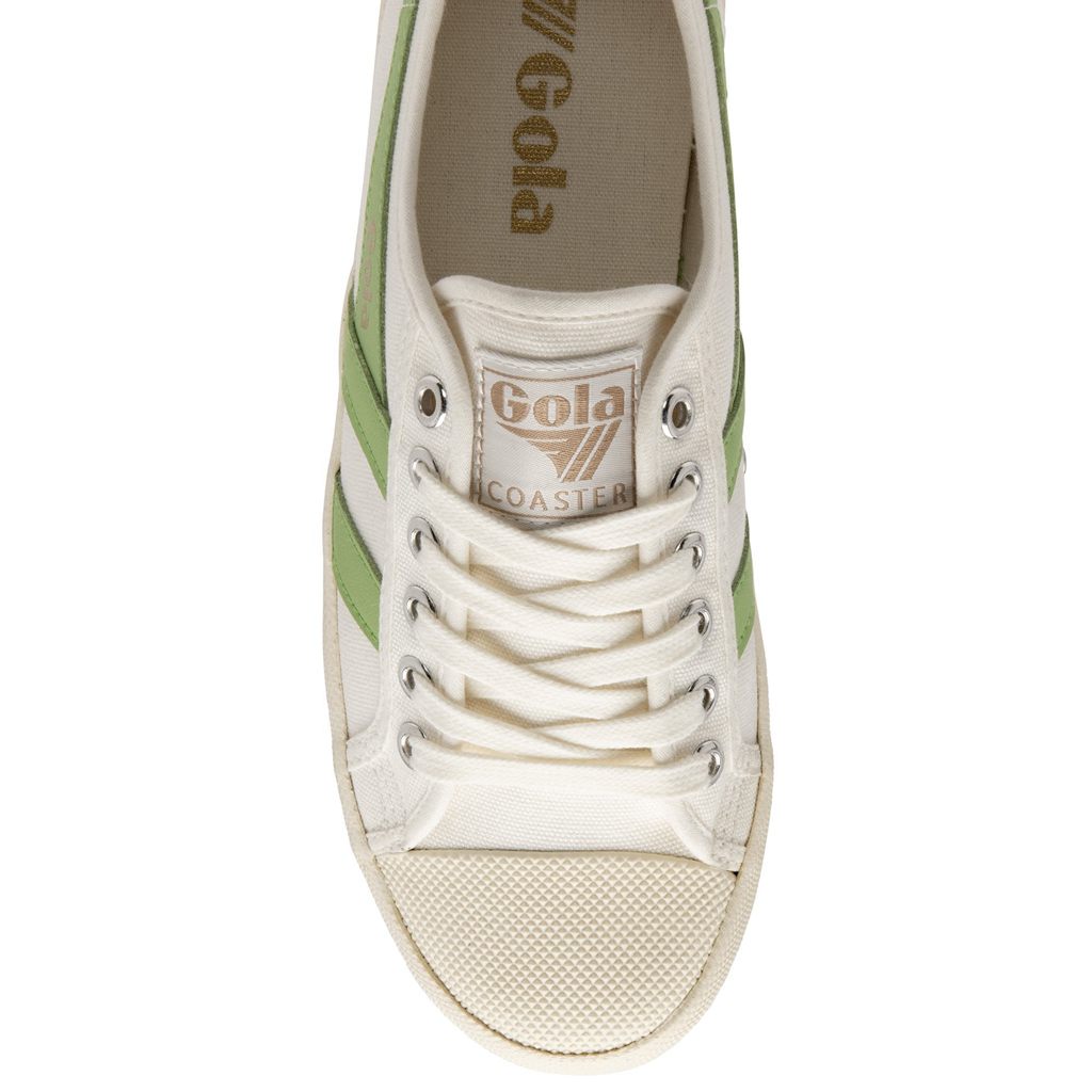 Gola Vegan Classics Coaster Shoes Blancos Verdes Mexico | LMQ-053896
