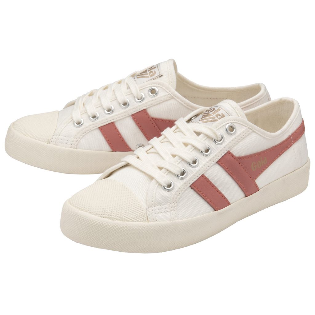 Gola Vegan Classics Coaster Shoes Blancos Coral Rosas Mexico | BUI-780135