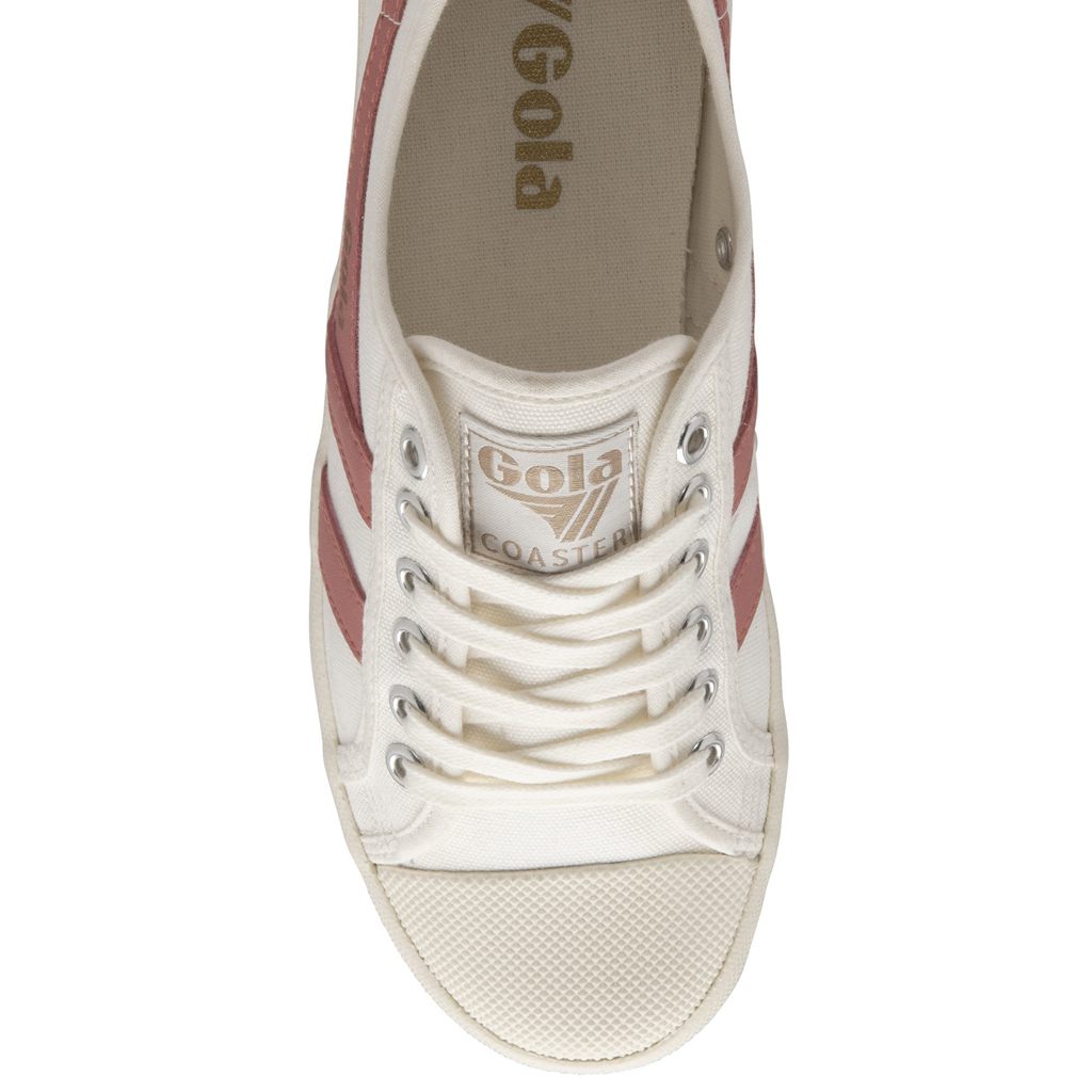 Gola Vegan Classics Coaster Shoes Blancos Coral Rosas Mexico | BUI-780135