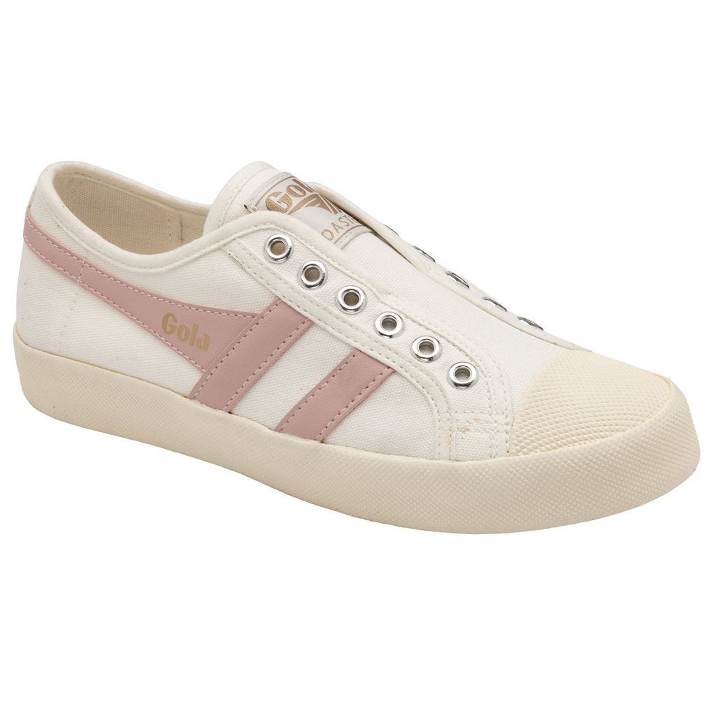 Gola Vegan Classics Coaster Slip Shoes Blancos Rosas Mexico | DFL-012786