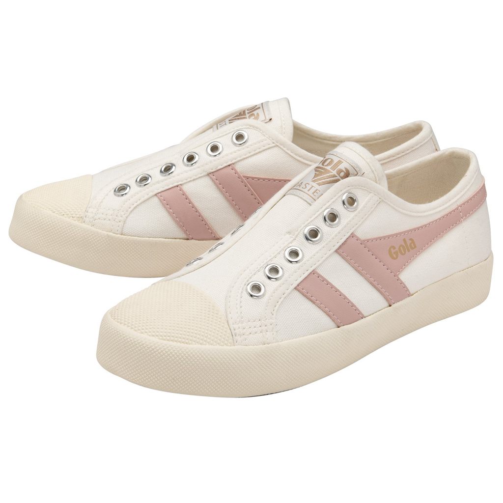Gola Vegan Classics Coaster Slip Shoes Blancos Rosas Mexico | DFL-012786