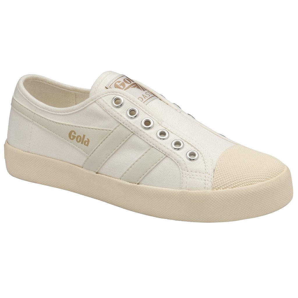 Gola Vegan Classics Coaster Slip Shoes Blancos Blancos Mexico | SGN-789513