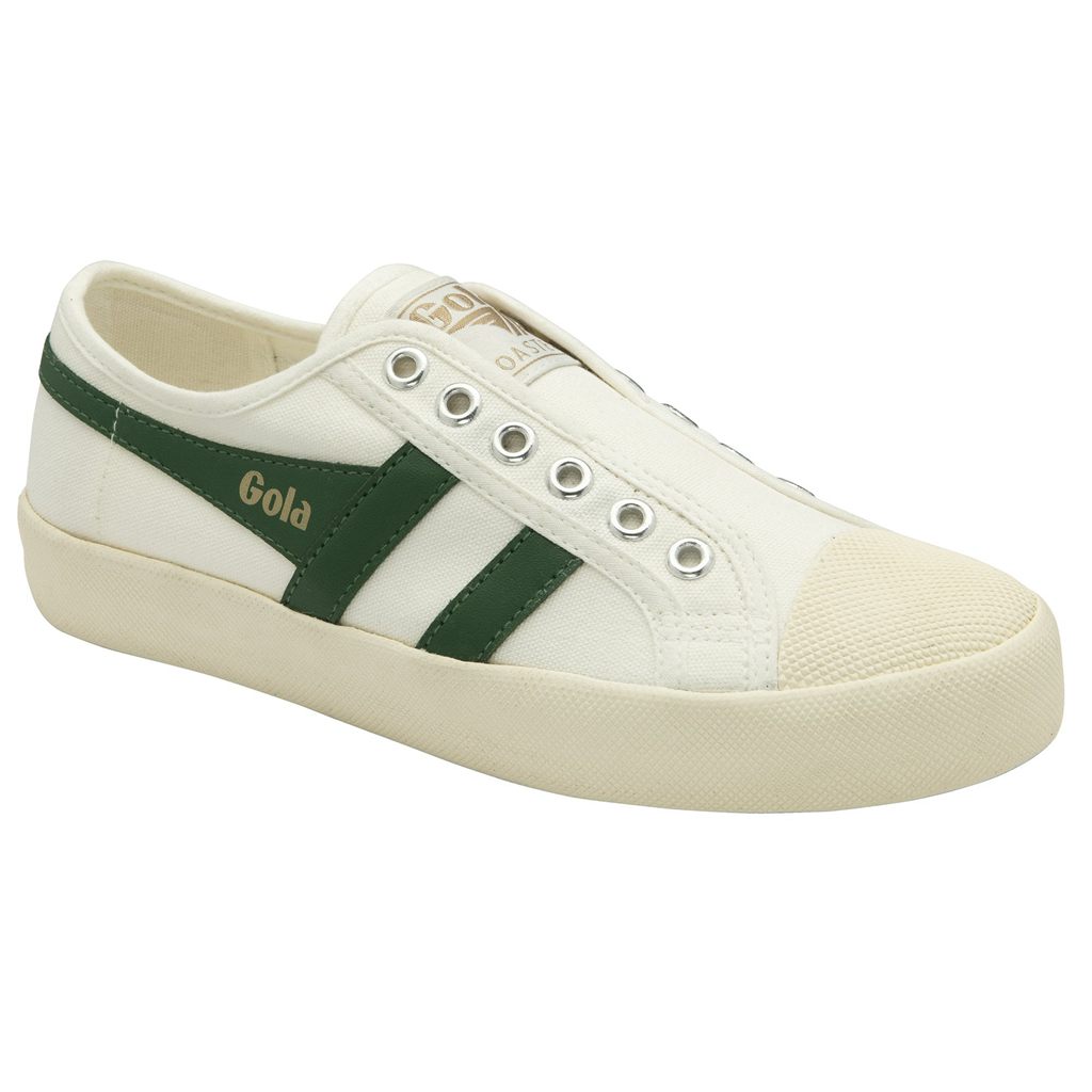 Gola Vegan Classics Coaster Slip Shoes Blancos Verdes Mexico | XQI-170392