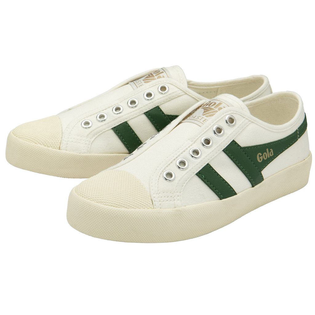 Gola Vegan Classics Coaster Slip Shoes Blancos Verdes Mexico | XQI-170392