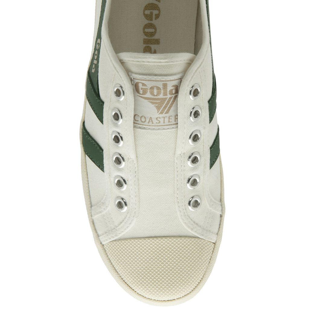 Gola Vegan Classics Coaster Slip Shoes Blancos Verdes Mexico | XQI-170392