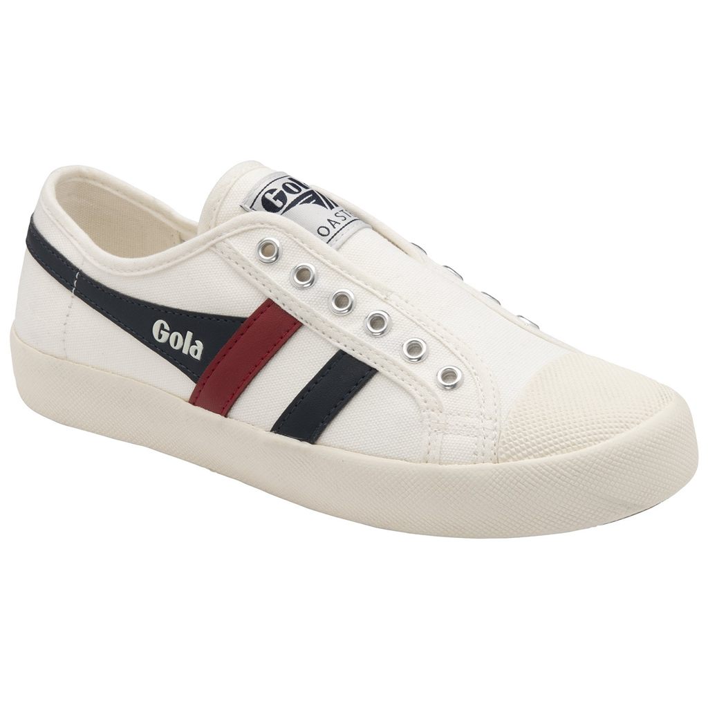 Gola Vegan Classics Coaster Slip Shoes Blancos Azul Marino Rojos Mexico | UGY-923174