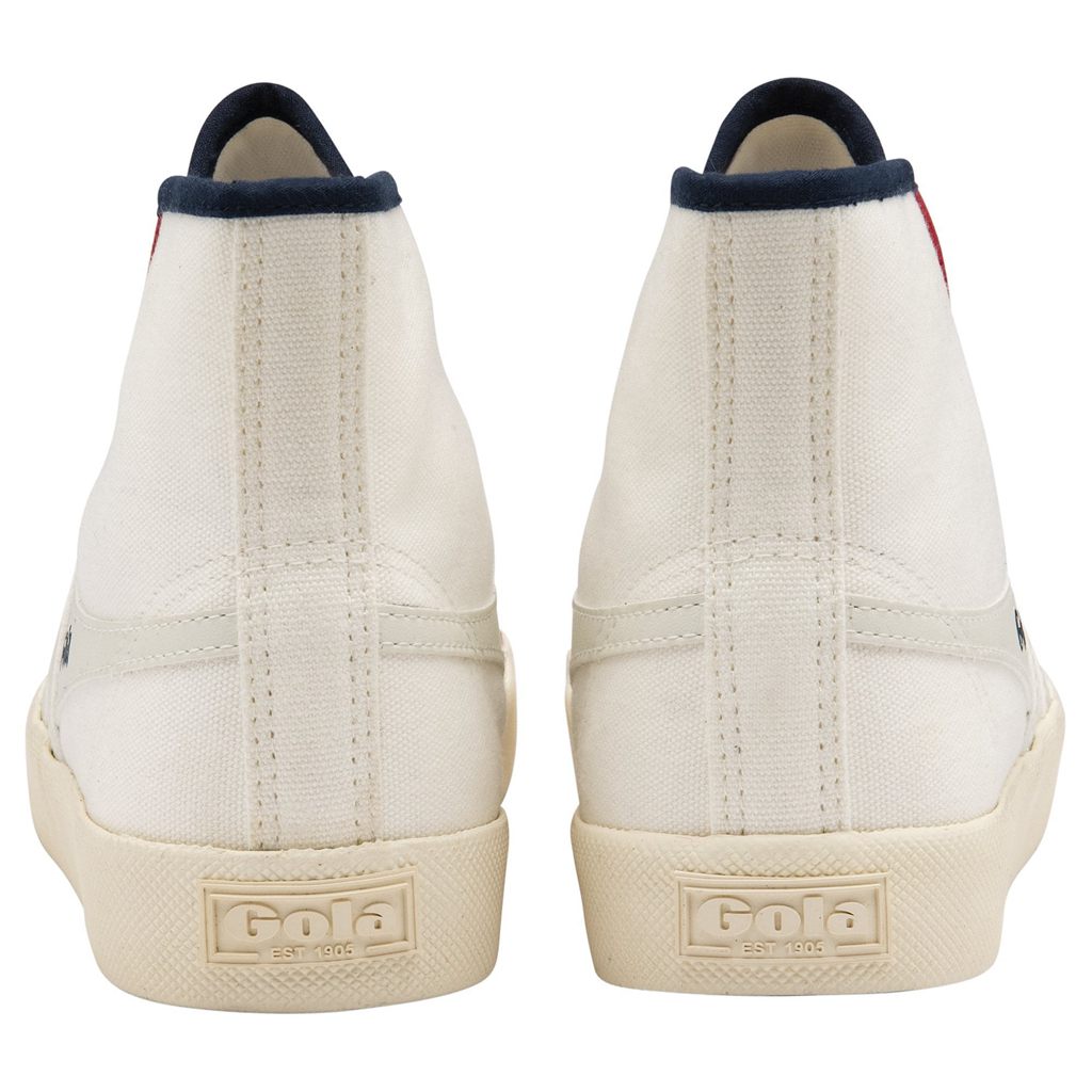 Gola Vegan Classics Coaster Smash High Shoes Blancos Azul Marino Rojos Oscuro Mexico | HGE-637201
