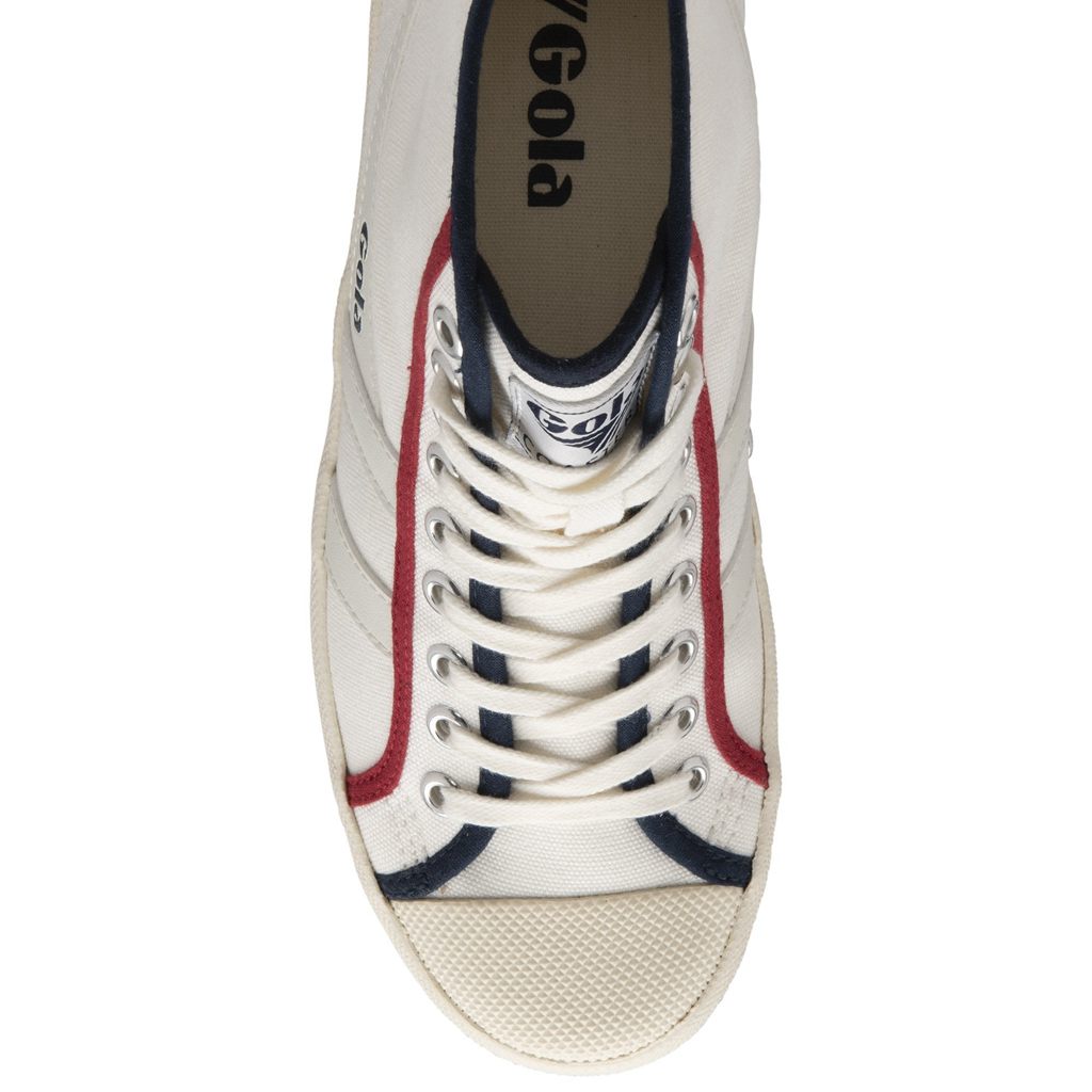 Gola Vegan Classics Coaster Smash High Shoes Blancos Azul Marino Rojos Oscuro Mexico | HGE-637201