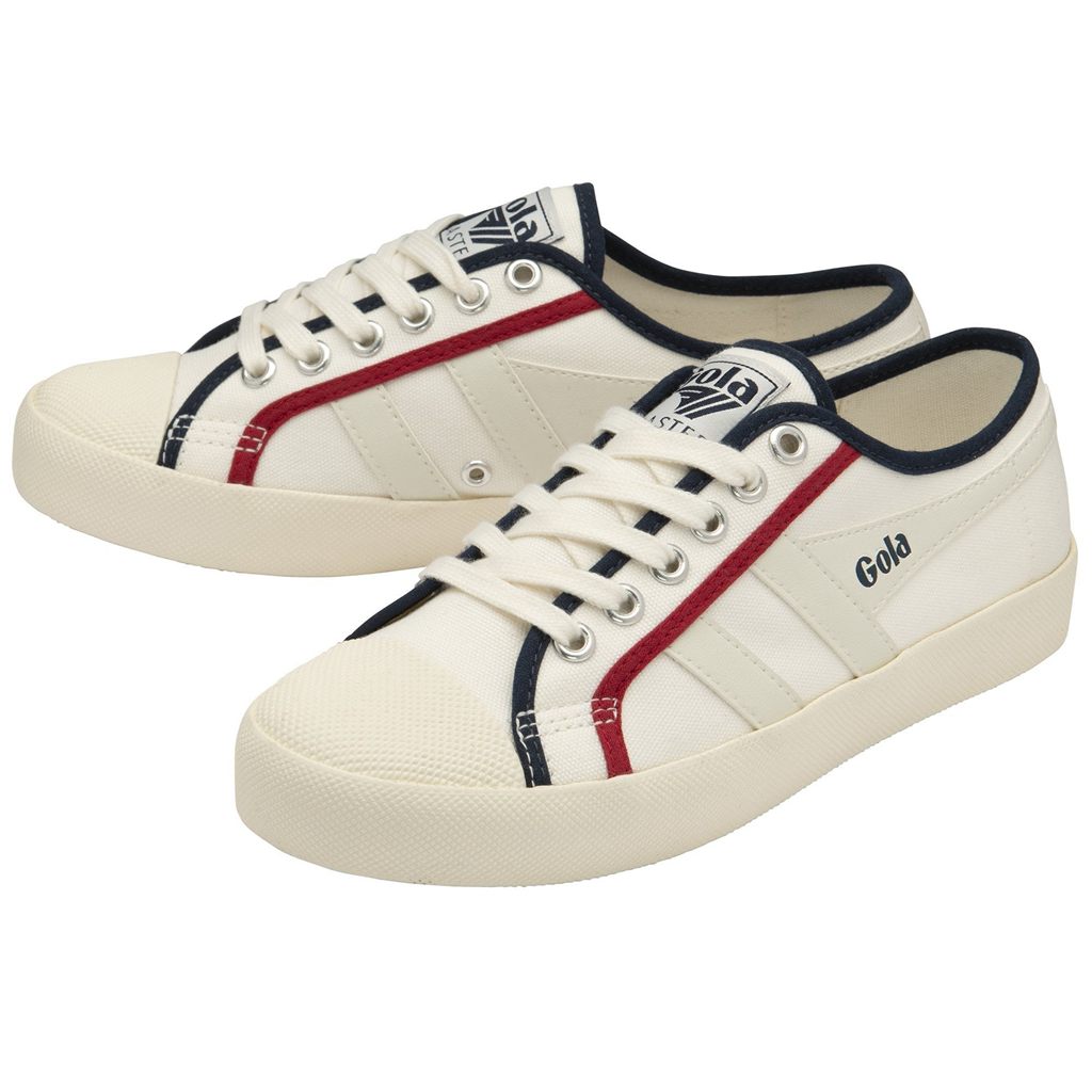 Gola Vegan Classics Coaster Smash Shoes Blancos Azul Marino Rojos Oscuro Mexico | IKL-791056