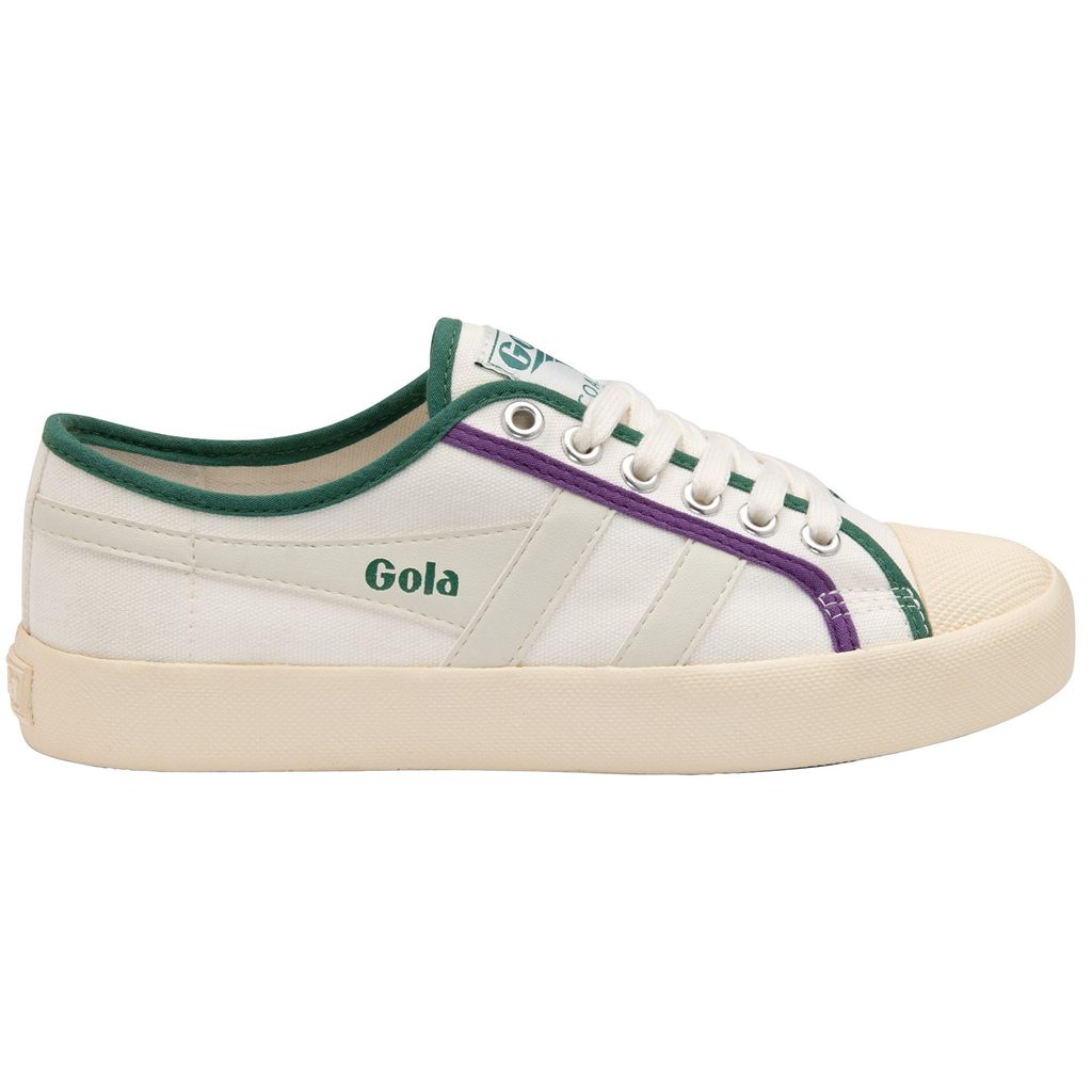 Gola Vegan Classics Coaster Smash Shoes Blancos Verdes Oscuro Morados Mexico | QHG-468052