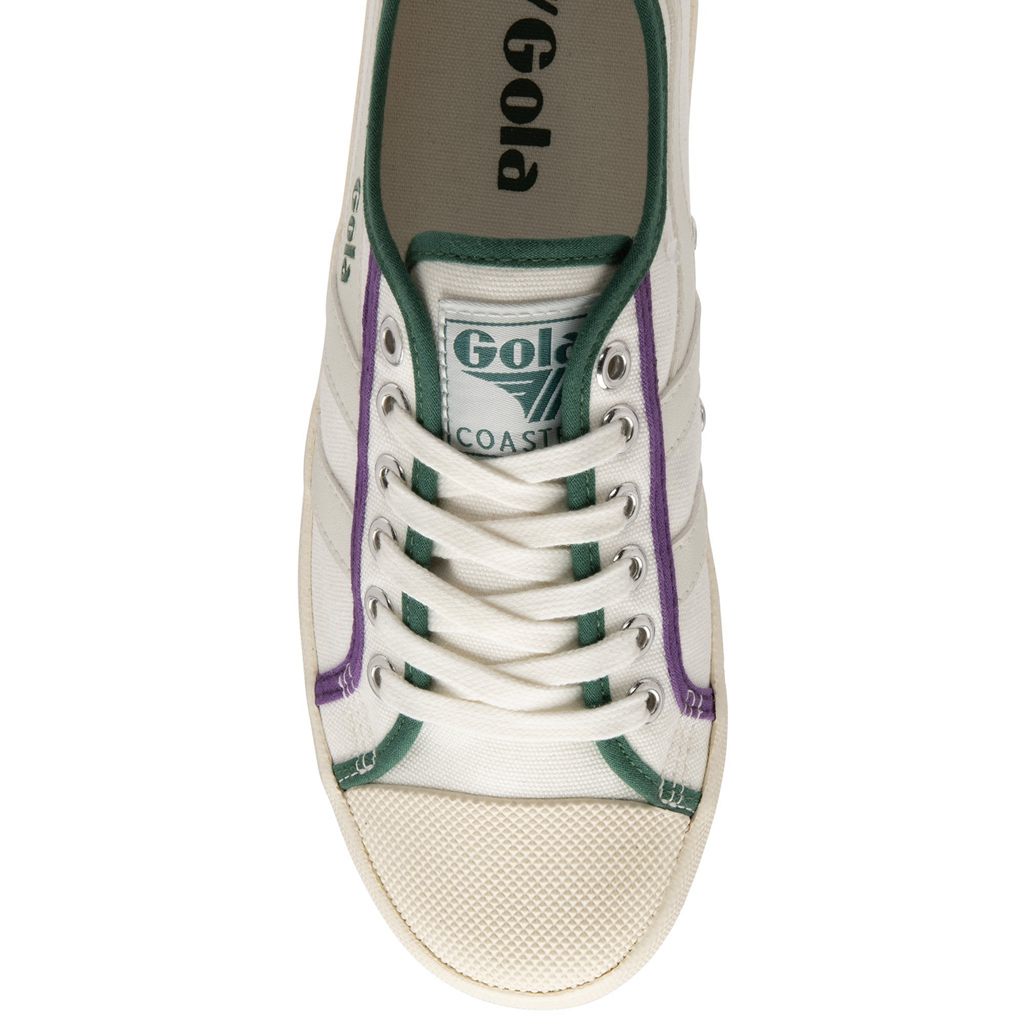 Gola Vegan Classics Coaster Smash Shoes Blancos Verdes Oscuro Morados Mexico | QHG-468052