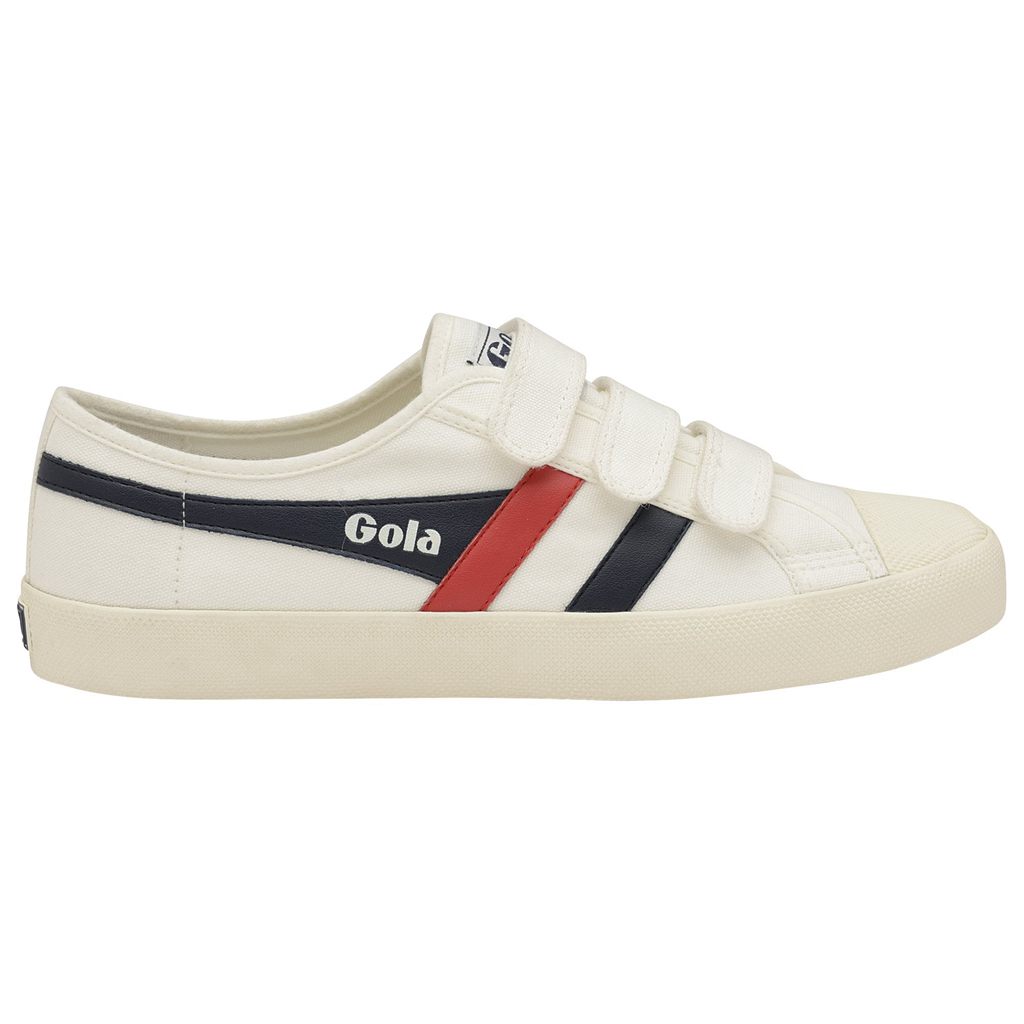 Gola Vegan Classics Coaster Strap Sneakers Blancos Azul Marino Rojos Mexico | ILJ-932754