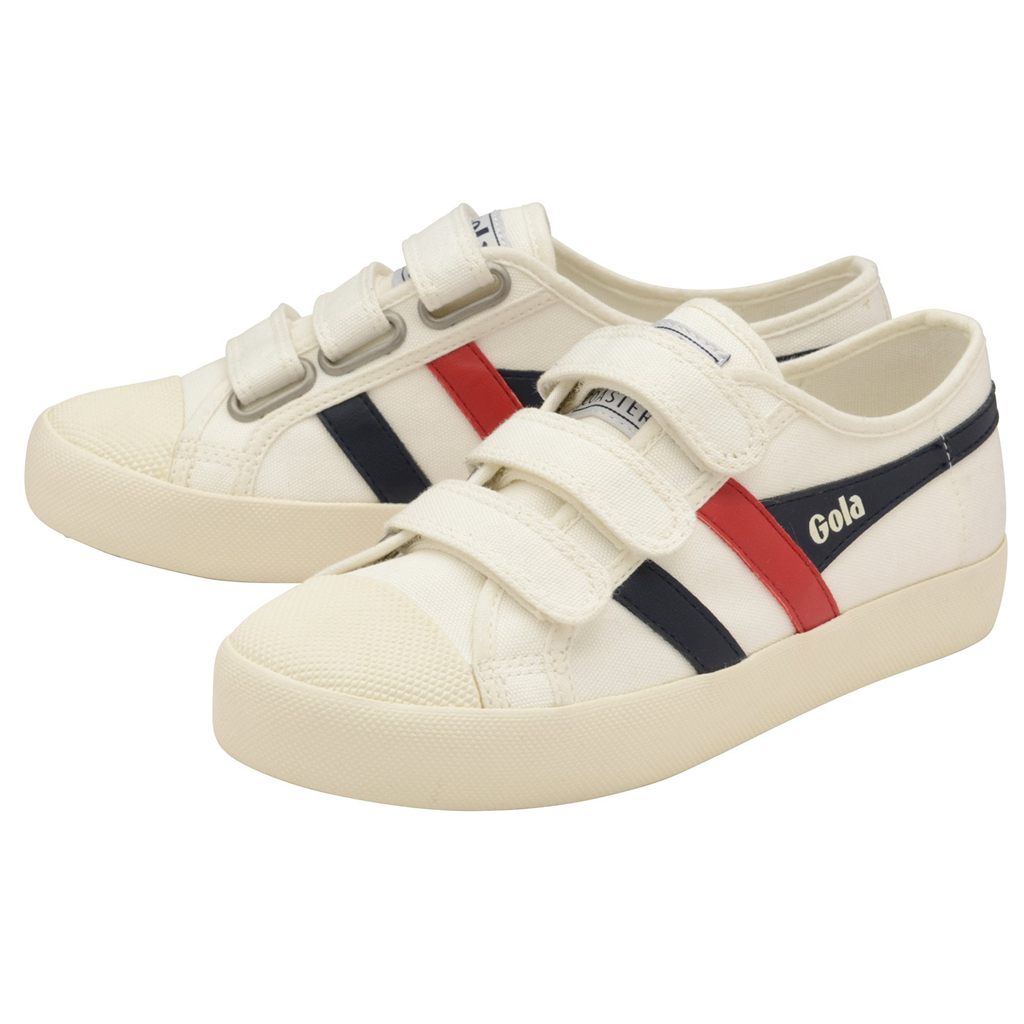 Gola Vegan Classics Coaster Strap Sneakers Blancos Azul Marino Rojos Mexico | ILJ-932754
