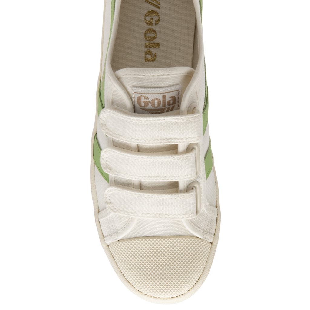 Gola Vegan Classics Coaster Strap Sneakers Blancos Verdes Mexico | GZL-013542