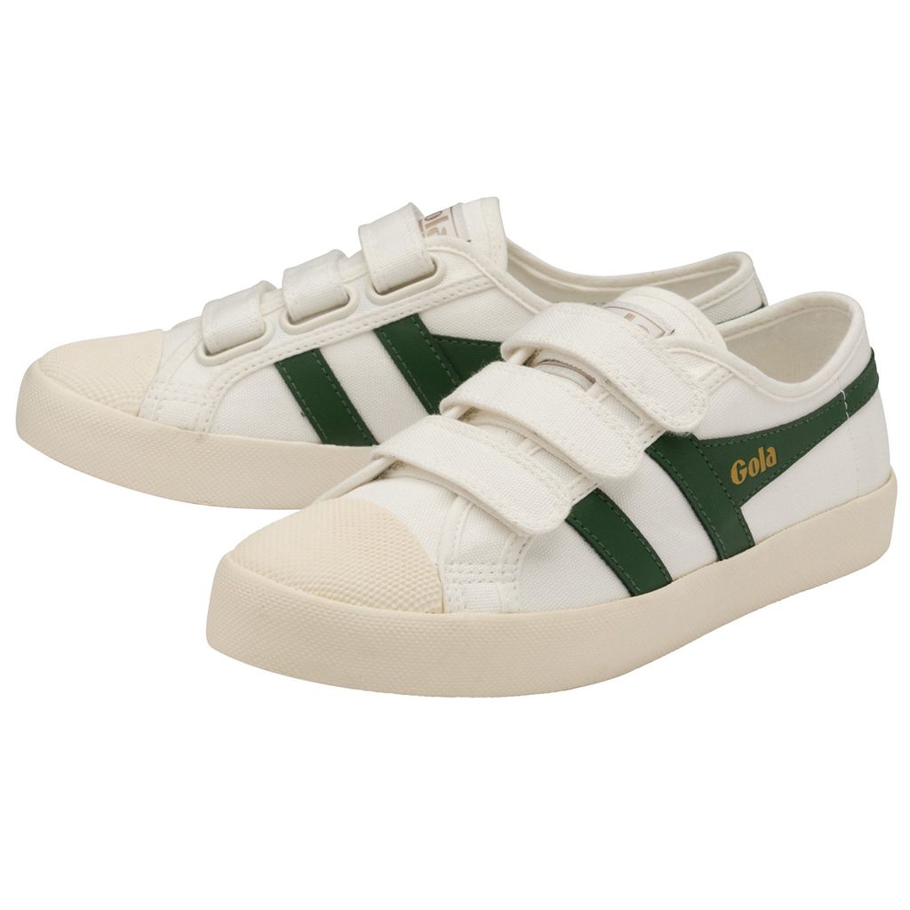 Gola Vegan Classics Coaster Strap Sneakers Blancos Verdes Oscuro Mexico | SKG-712594