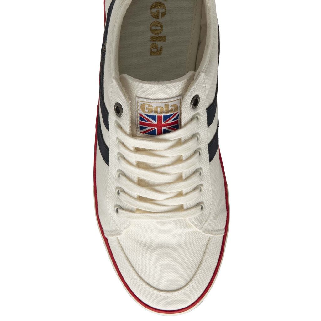 Gola Vegan Classics Comet Plimsoll Sneakers Blancos Azul Marino Rojos Mexico | NKS-309475