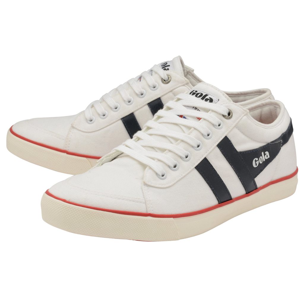 Gola Vegan Classics Comet Plimsoll Sneakers Blancos Azul Marino Rojos Mexico | GHT-617524