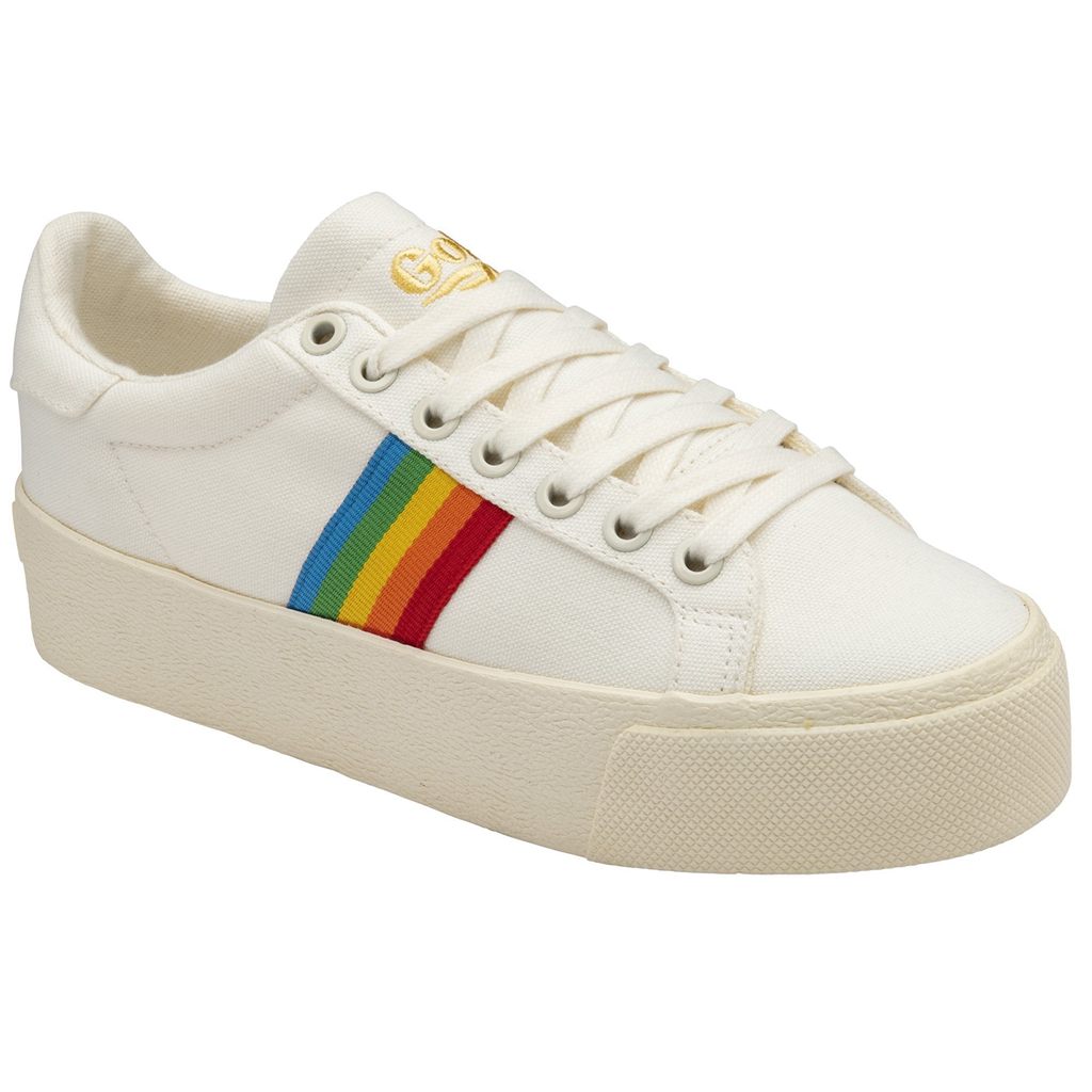 Gola Vegan Classics Orchid Platform Rainbow Shoes Blancos Mexico | RIK-096271