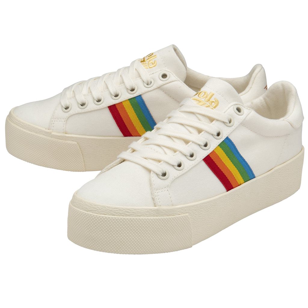 Gola Vegan Classics Orchid Platform Rainbow Shoes Blancos Mexico | RIK-096271