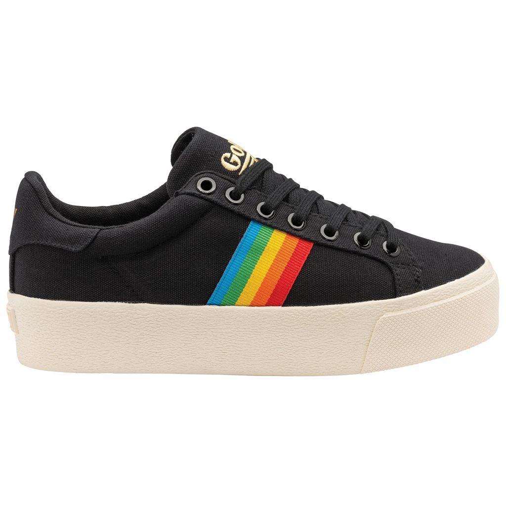 Gola Vegan Classics Orchid Platform Rainbow Shoes Negros Mexico | YQV-475038