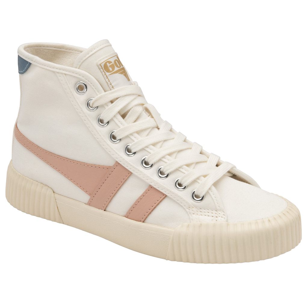 Gola Vegan Classics Rally High Plimsoll Sneakers Blancos Rosas Mexico | BFW-940628