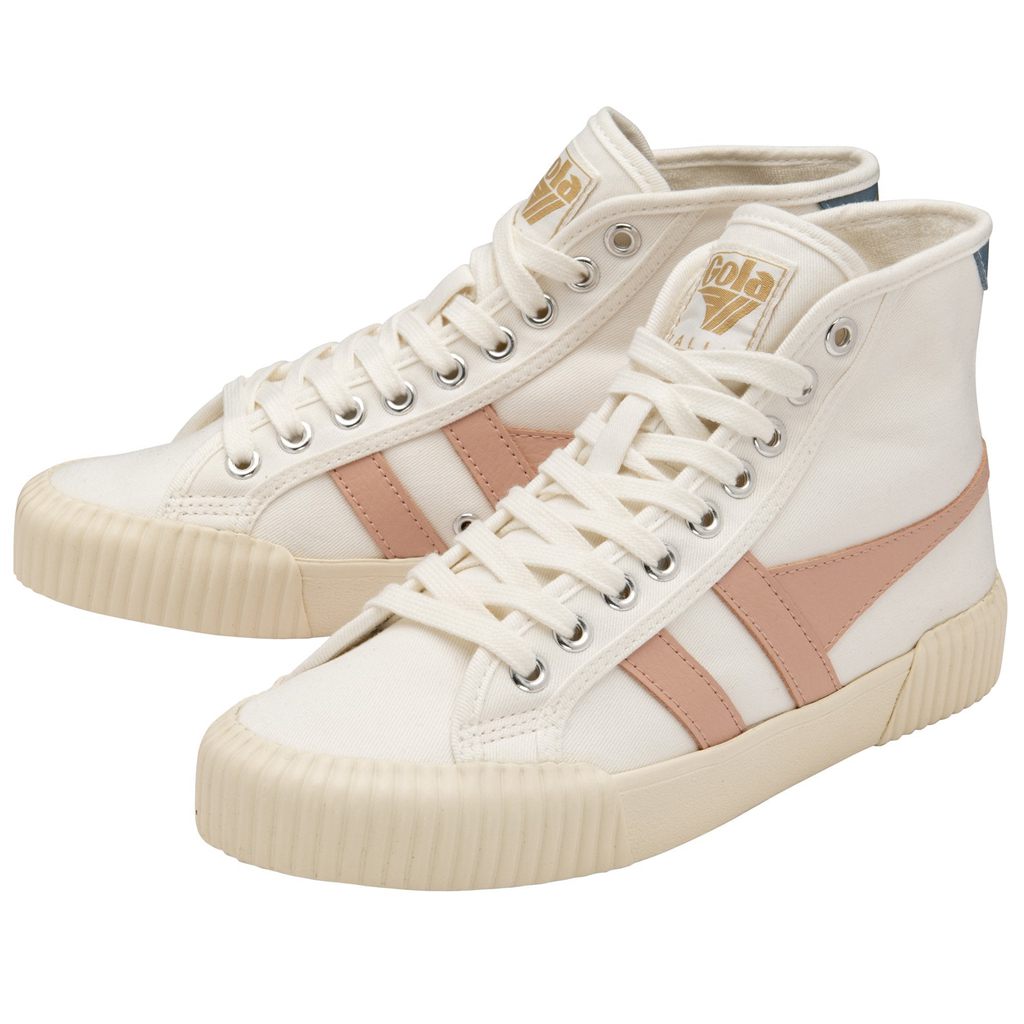 Gola Vegan Classics Rally High Plimsoll Sneakers Blancos Rosas Mexico | BFW-940628