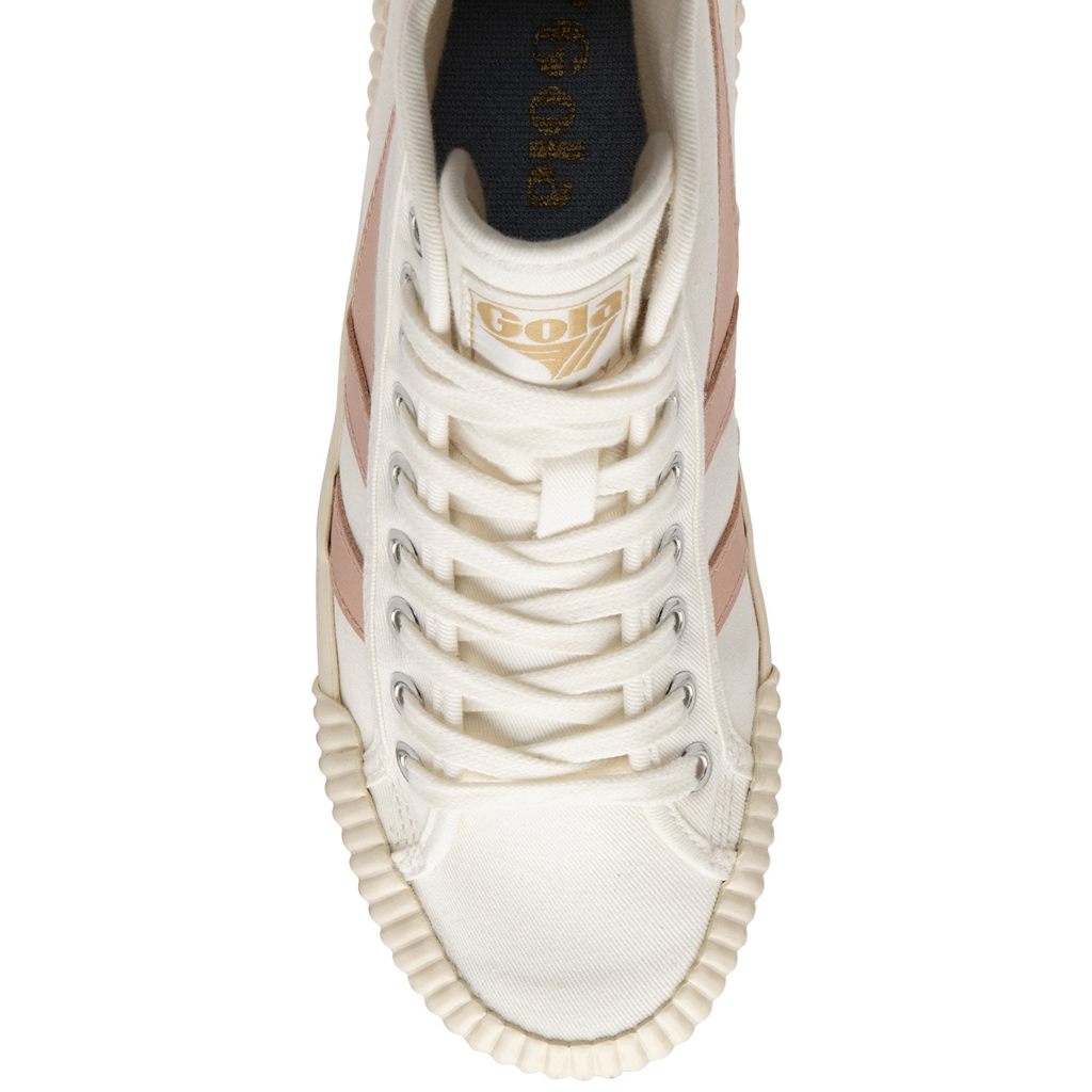 Gola Vegan Classics Rally High Plimsoll Sneakers Blancos Rosas Mexico | BFW-940628